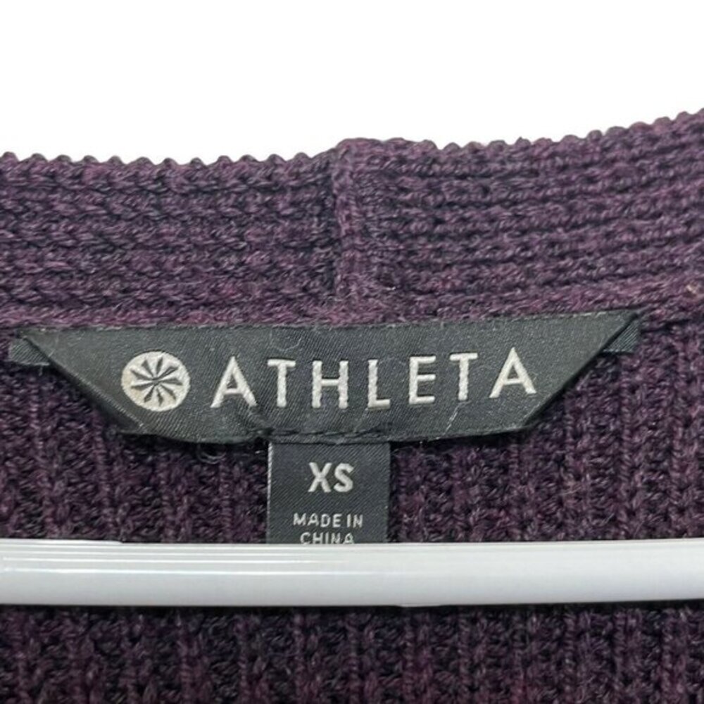 Athleta Switchback Pullover Sweater Women's XS Auberge Heather Merino Ribbed - Picture 11 of 11